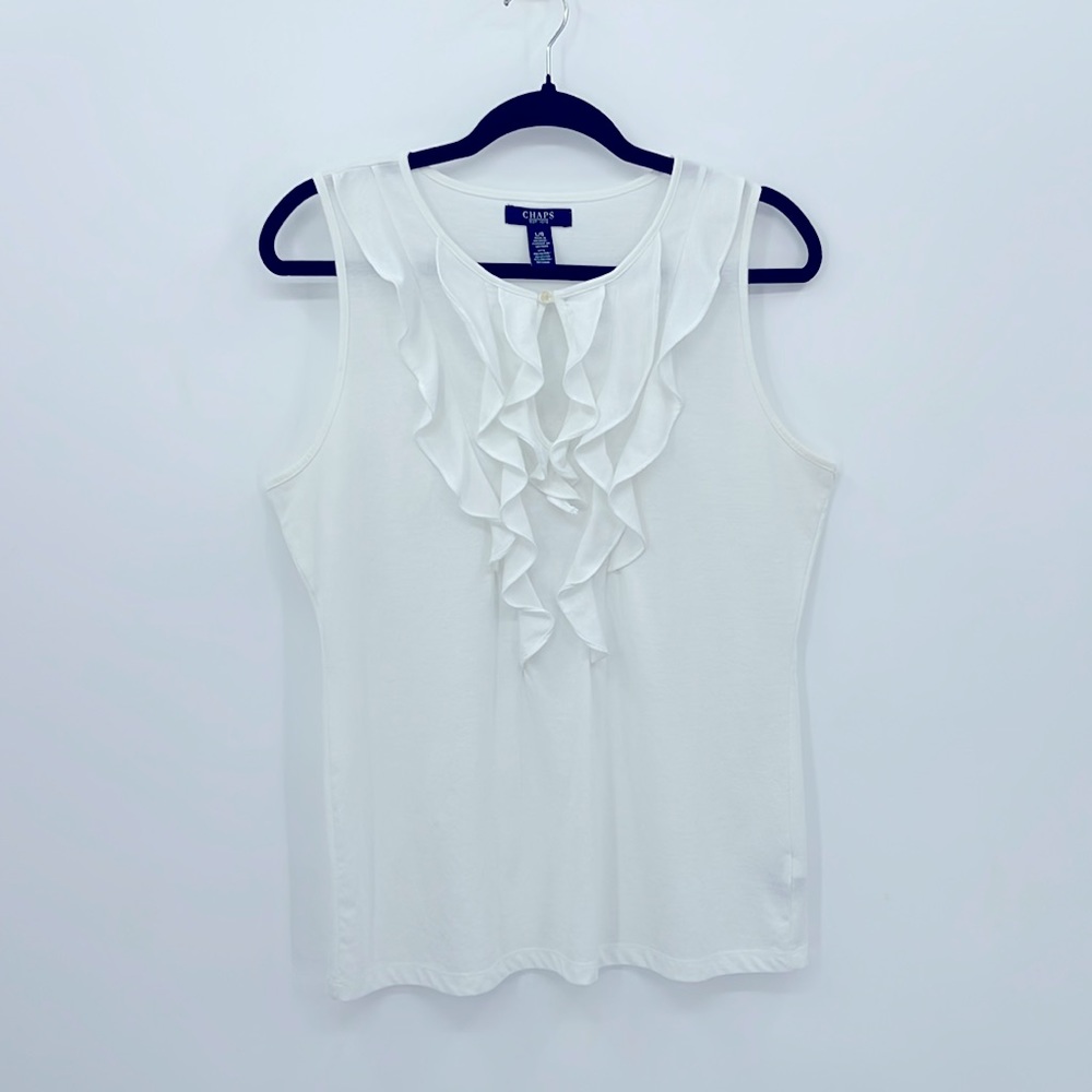 Chaps Ruffle Sleeveless Top - Picture 1 of 2